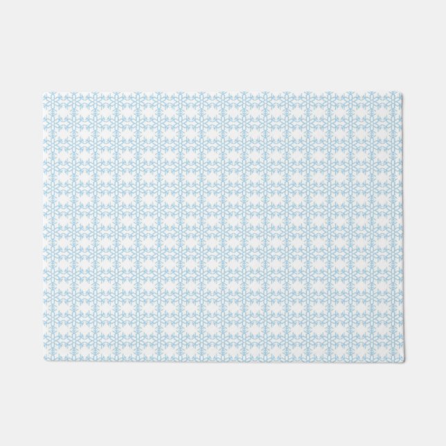 Fancy Holiday Artistic Snowflake Pattern Christmas Doormat (Front)