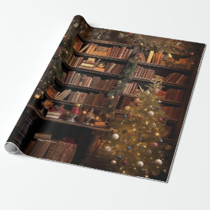 Fancy Holiday Library Wrapping Paper