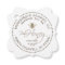 Fancy Honey and Nutrition Tag with Bee on white