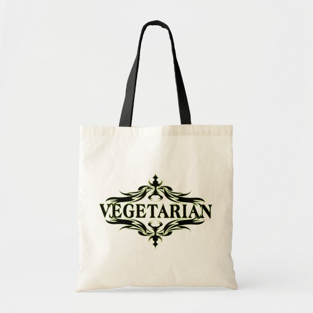 Fancy in Black - Vegetarian Tote Bag (Front)