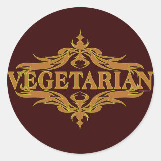 Fancy in Brown - Vegetarian Classic Round Sticker