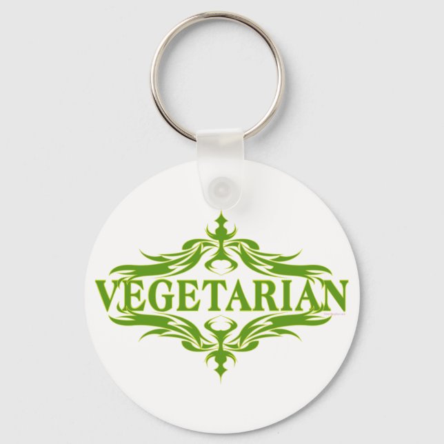 Fancy In Green - Vegetarian Key Ring (Front)