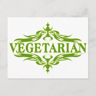 Fancy In Green - Vegetarian Postcard