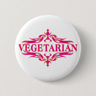 Fancy in Pink - Vegetarin 6 Cm Round Badge