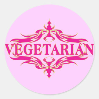 Fancy in Pink - Vegetarin Classic Round Sticker