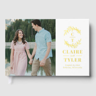 Fancy Initials Foil Wedding Guestbook