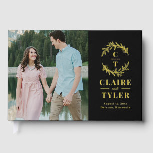 Fancy Initials Foil Wedding Guestbook