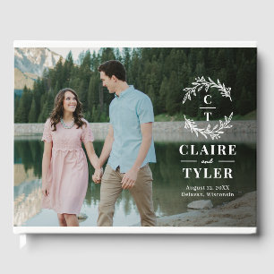 Fancy Initials Wedding Photo Guest Book