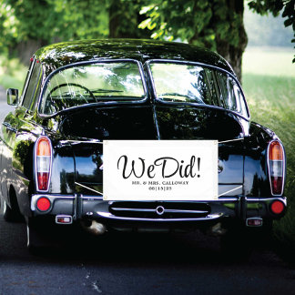 Fancy Just Married Car Banner