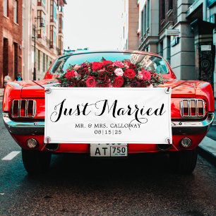 Fancy Just Married Car Banner