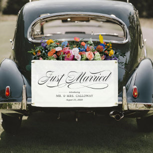Fancy Just Married Car Banner