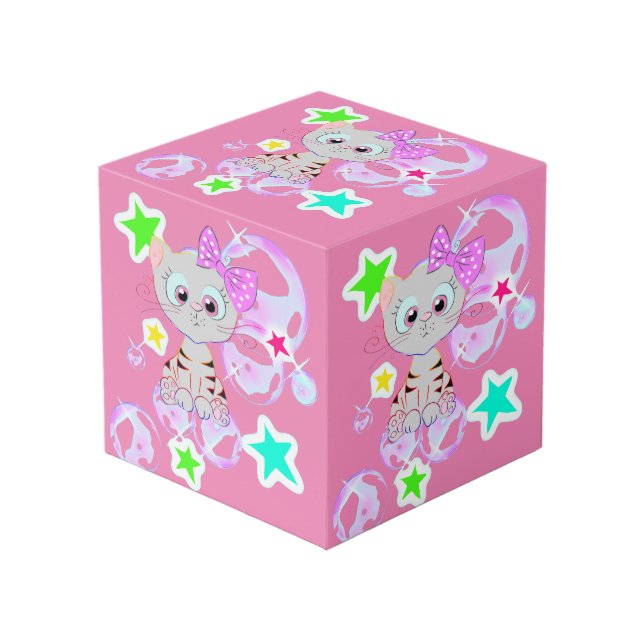 Fancy Kitten - Cube (Front Angled)