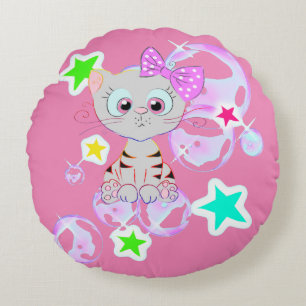 Fancy Kitten - Round Cushion
