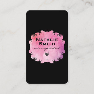 Fancy Label Wine with Wine Stain Business Card