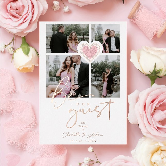 Fancy Lace Pink Heart 4 Multi Photos Collage (Creator Uploaded)