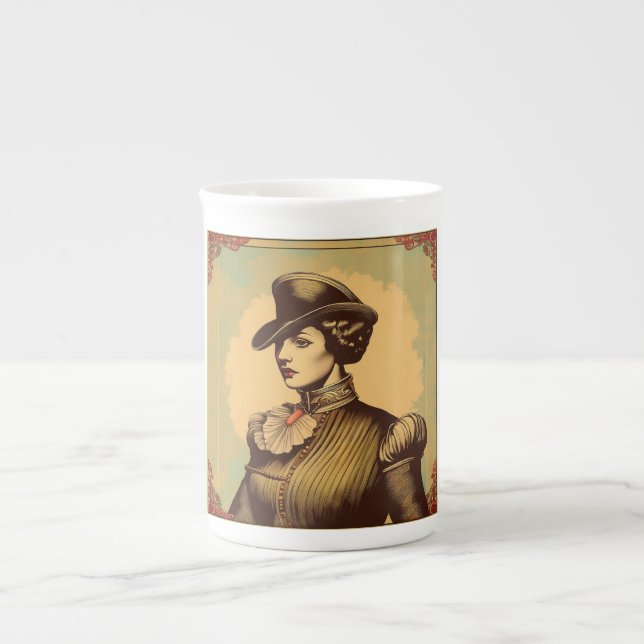 Fancy Lady In Period Costume Bone China Mug (Front)