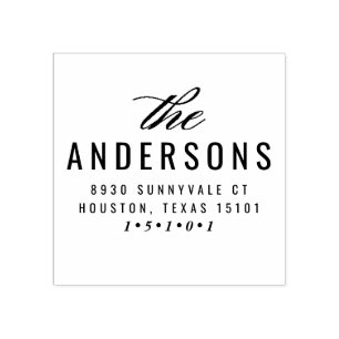 Fancy Last Name Return Address Stamp