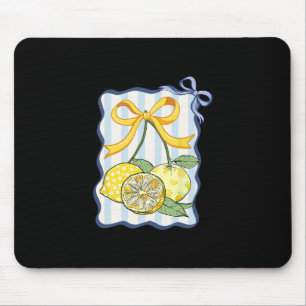 Fancy Lemon Coquette Bow Trendy Lemon Summer Girl Mouse Pad