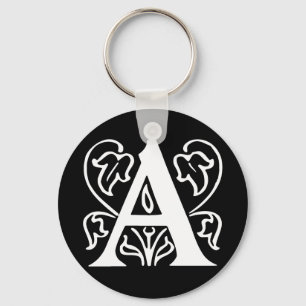 Fancy Letter A Key Ring