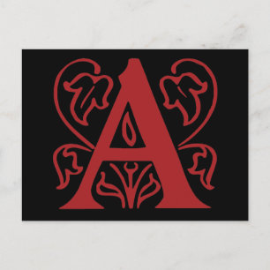 Fancy Letter A Postcard