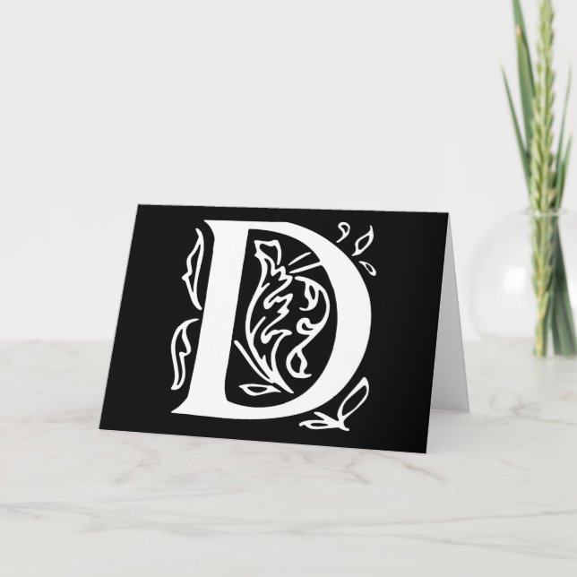 Fancy Letter D Note Card (Front)