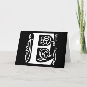 Fancy Letter E Note Card