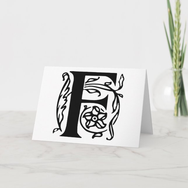 Fancy Letter F Note Card (Front)
