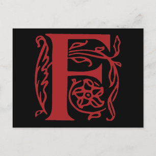 Fancy Letter F Postcard