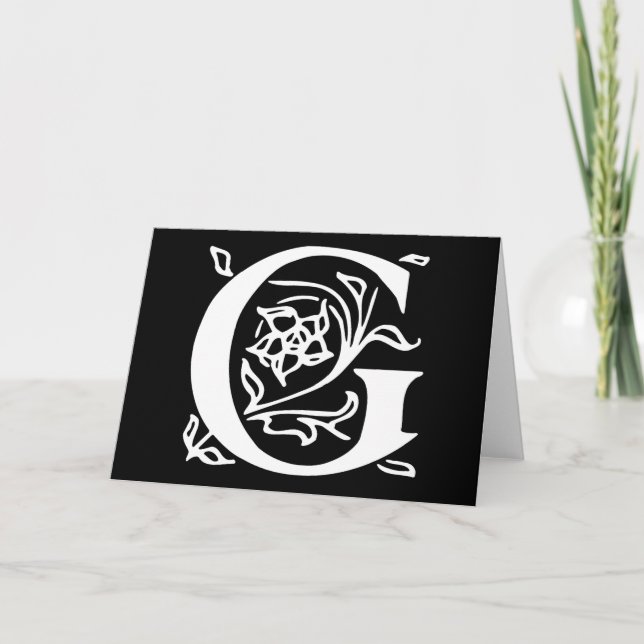 Fancy Letter G Note Card (Front)