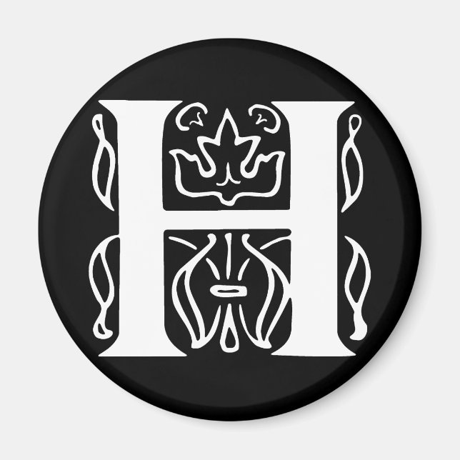 Fancy Letter H Magnet (Front)