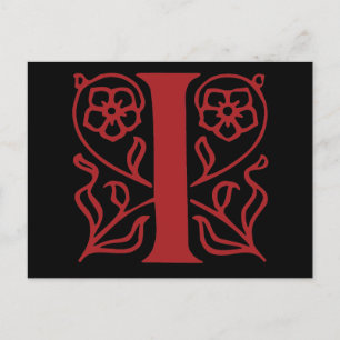 Fancy Letter I Postcard