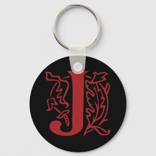 Fancy Letter J Key Ring