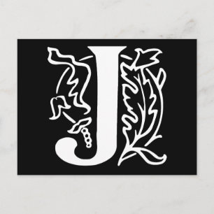 Fancy Letter J Postcard