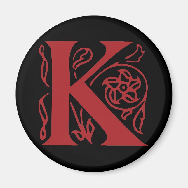 Fancy Letter K Magnet (Front)