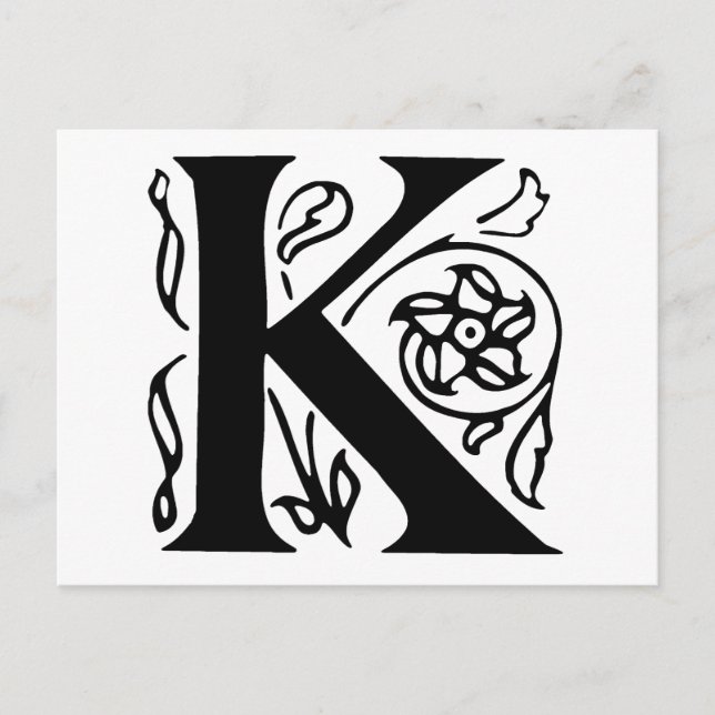 Fancy Letter K Postcard (Front)