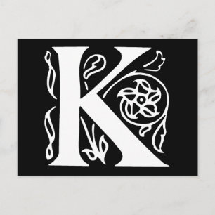 Fancy Letter K Postcard