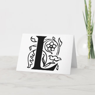 Fancy Letter L Note Card