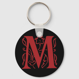 Fancy Letter M Key Ring