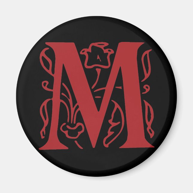 Fancy Letter M Magnet (Front)