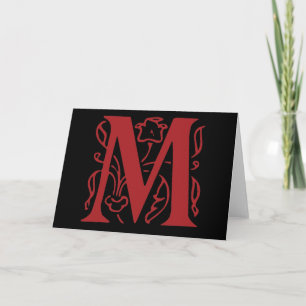 Fancy Letter M Note Card
