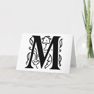 Fancy Letter M Note Card