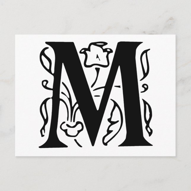 Fancy Letter M Postcard (Front)