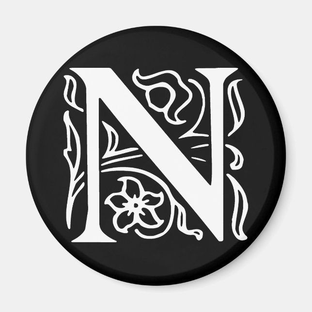 Fancy Letter N Magnet (Front)