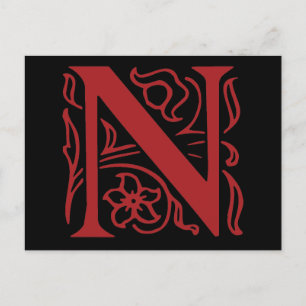 Fancy Letter N Postcard
