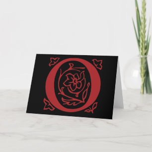 Fancy Letter O Note Card