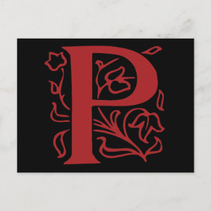 Fancy Letter P Postcard
