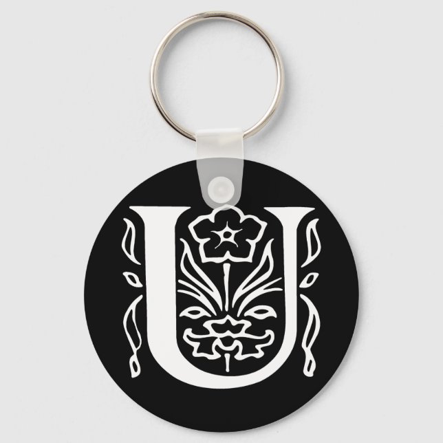 Fancy Letter U Key Ring (Front)