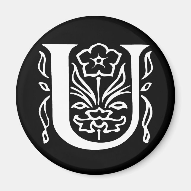 Fancy Letter U Magnet (Front)