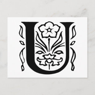 Fancy Letter U Postcard