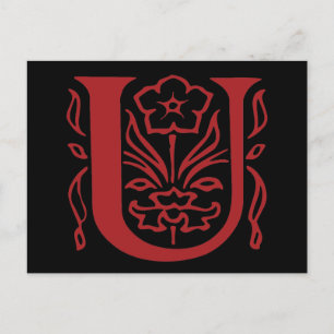 Fancy Letter U Postcard